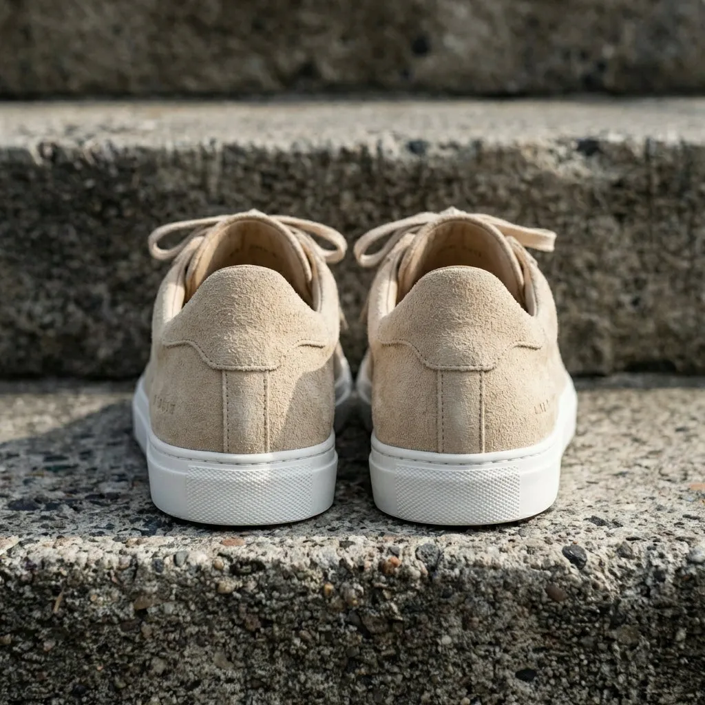 Beige Suede Leather Remigio Lace-Up With Red Sole Sneakers sold by Costoso Italiano product image thumbnail 3