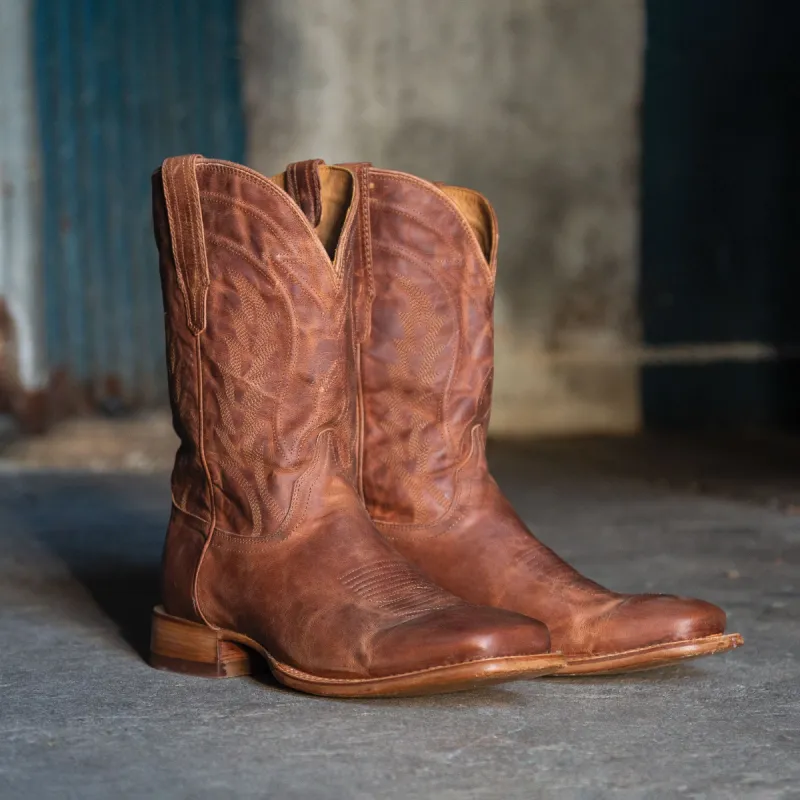 Tan Leather Fieldgate Slip On Zipper Western Cowboy Boots - AW24 sold by Costoso Italiano