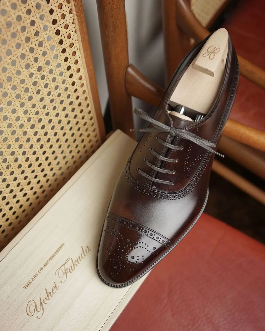 Brown Leather Emrys Toe Cap Oxfords - Formal Shoes sold by Costoso Italiano