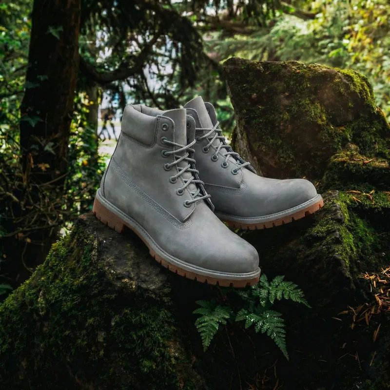 Grey Nubuck Leather Selvaggio Ankle Lace Up Combat Hiking Boots with Chunky Track Sole sold by Costoso Italiano