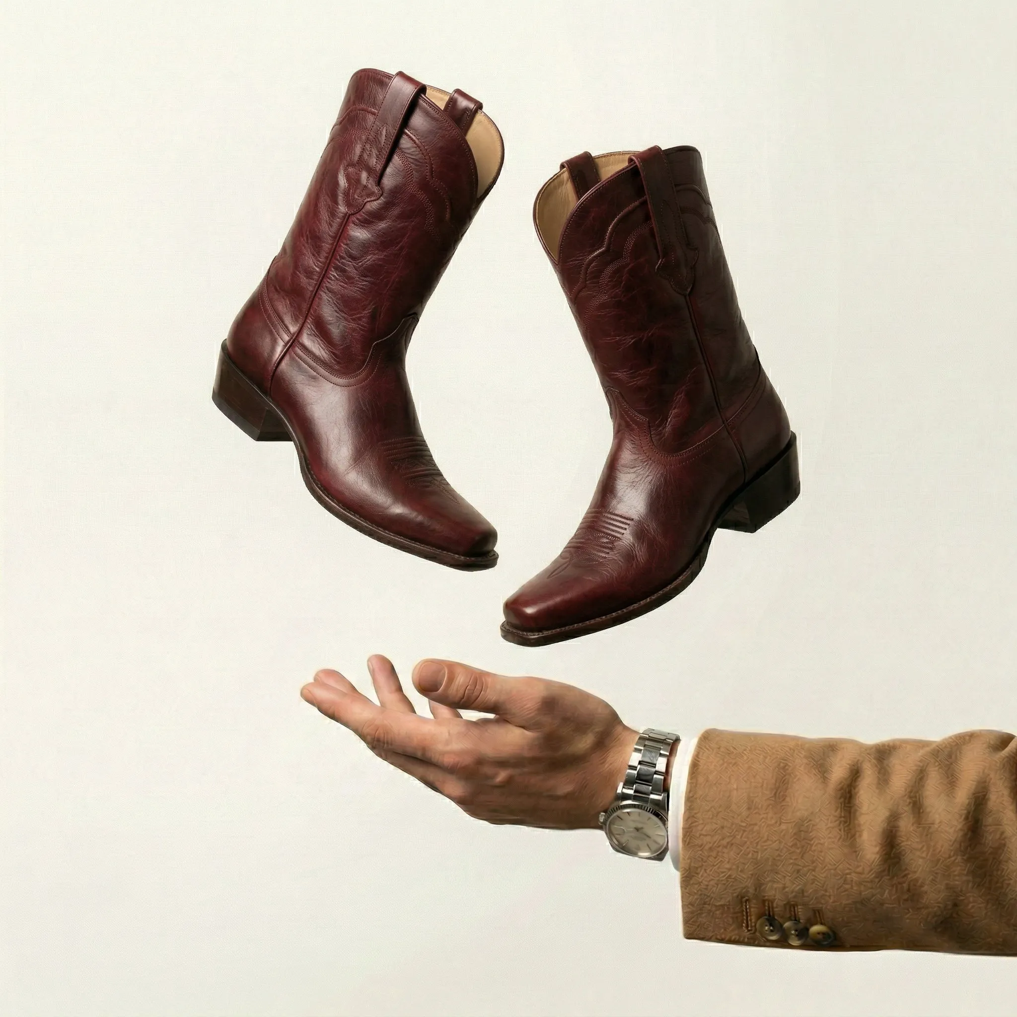 Burgundy Leather Lucente Cowboy Boot sold by Costoso Italiano product image thumbnail 4