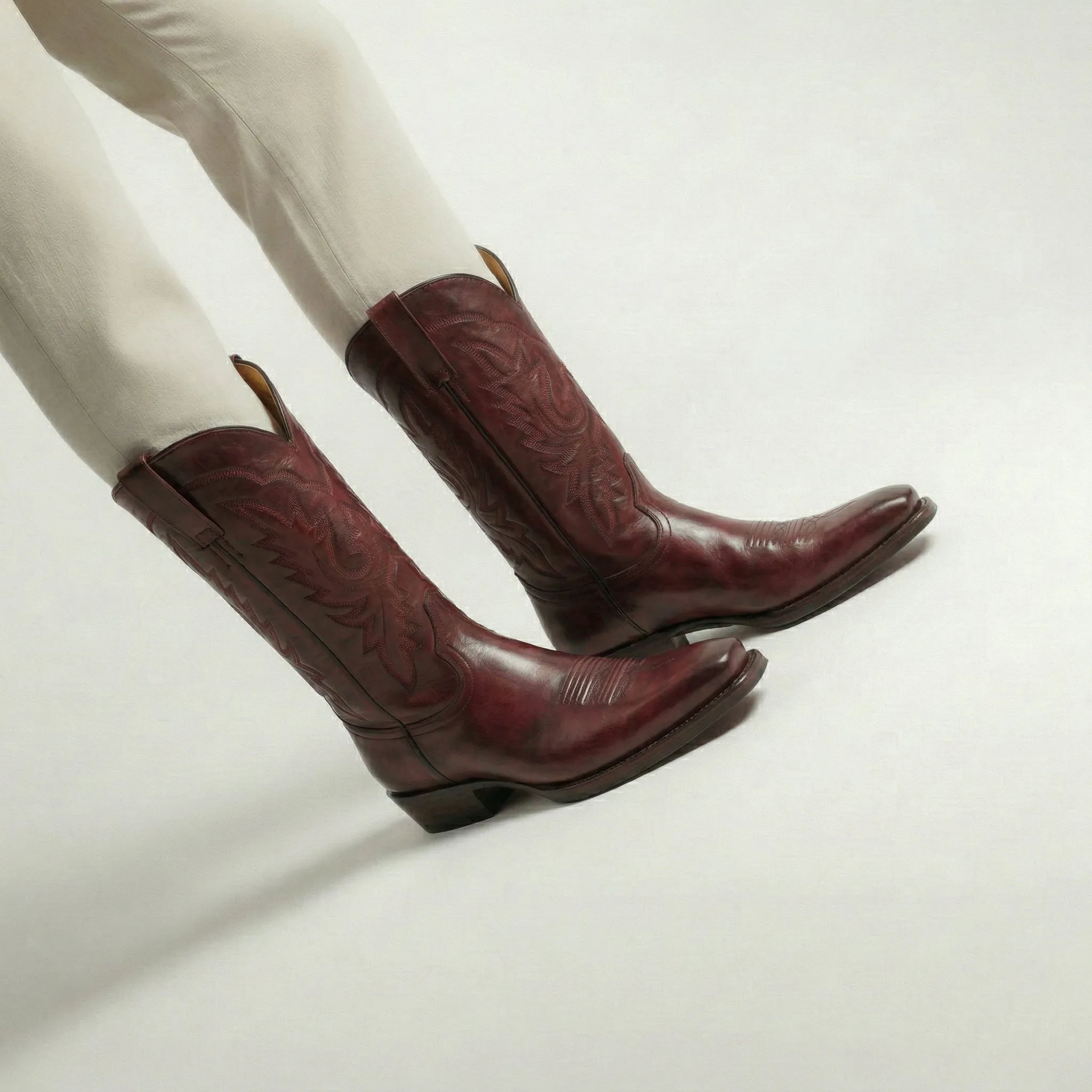 Burgundy Leather Lucente Cowboy Boot sold by Costoso Italiano product image thumbnail 2