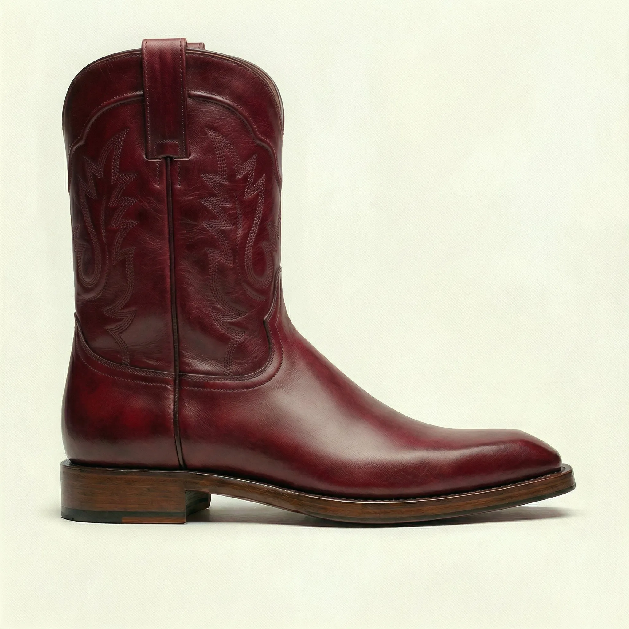 Burgundy Leather Lucente Cowboy Boot sold by Costoso Italiano product image thumbnail 3