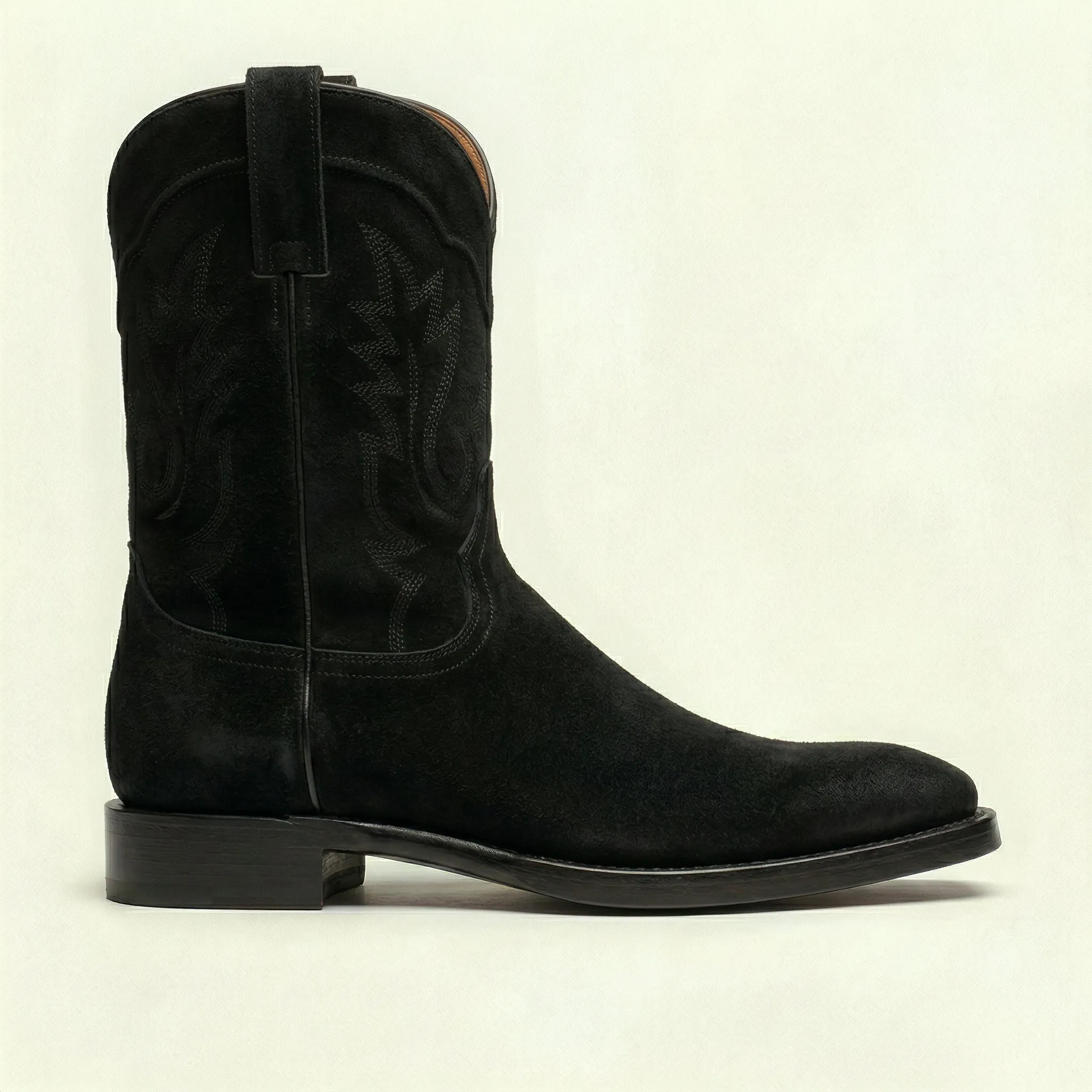 Black Suede Lucente Cowboy Boot sold by Costoso Italiano product image thumbnail 3