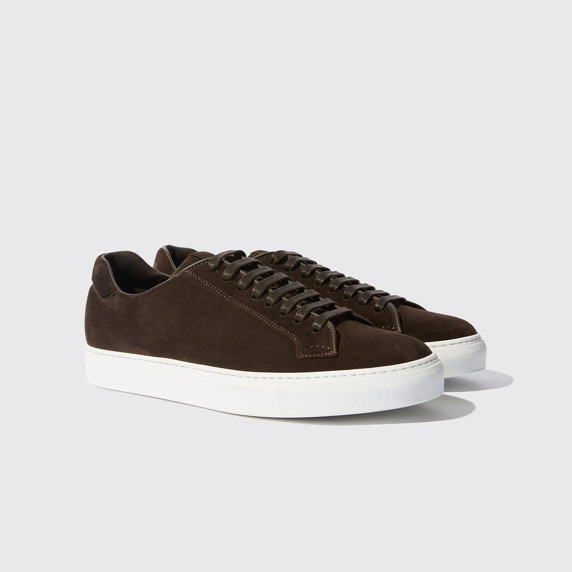 Brown Suede Logan Lace Up Sneakers - AW24 sold by Costoso Italiano