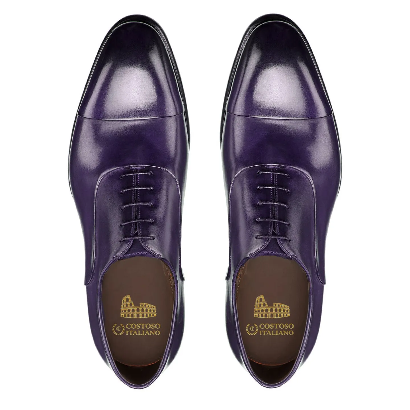 Purple Leather Woodford Balmoral Toe Cap Oxfords sold by Costoso Italiano product image thumbnail 3