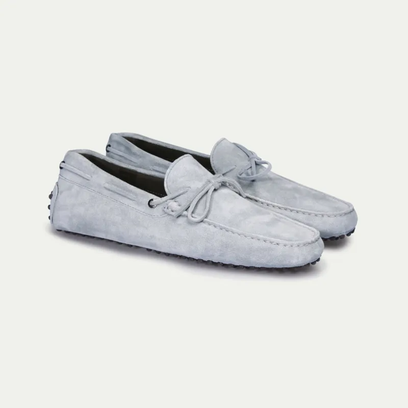 Washed Blue Suede Ophelia Driving Loafers - AW24 sold by Costoso Italiano