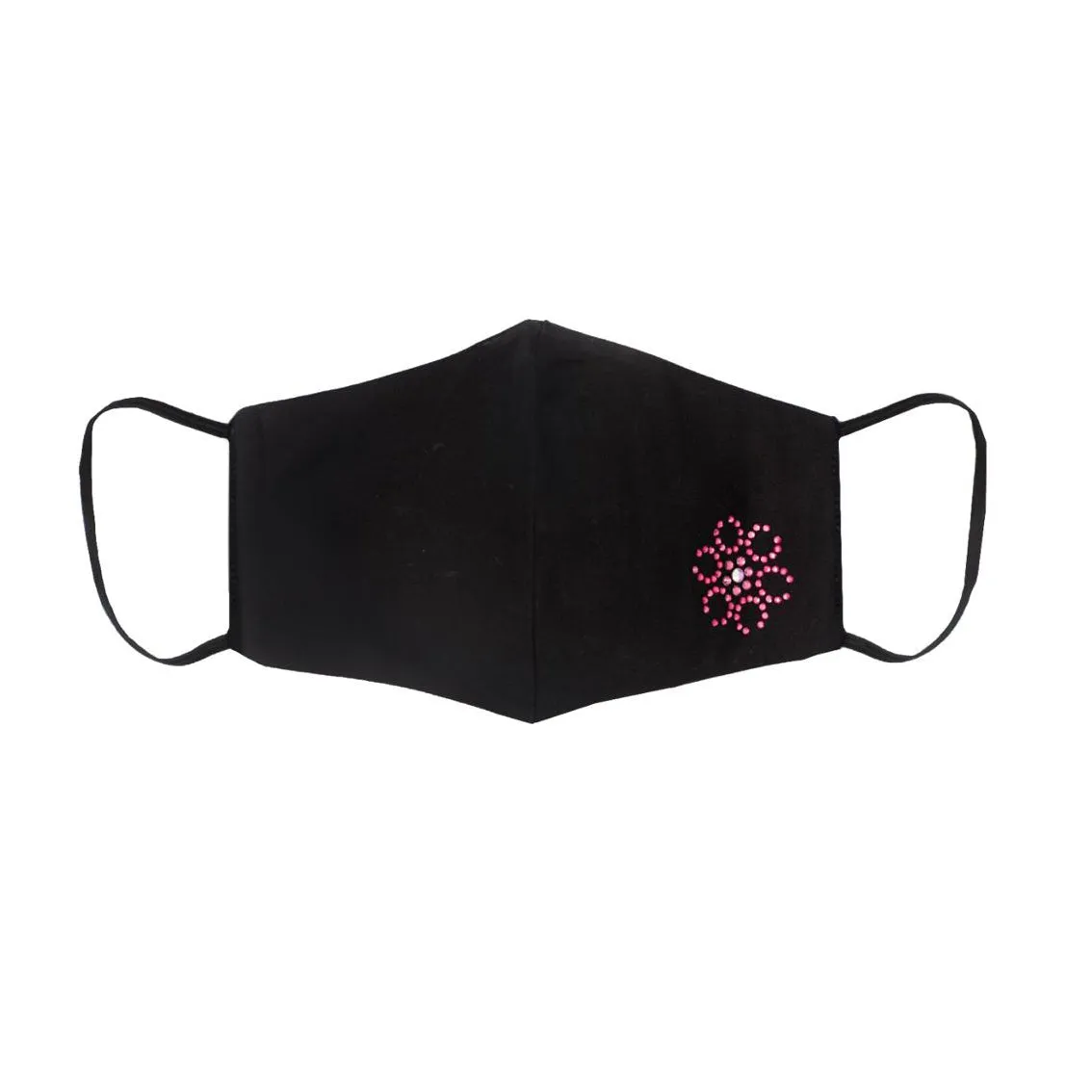 Black Silk Mask with Flowers in Swarovski Crystals sold by Costoso Italiano