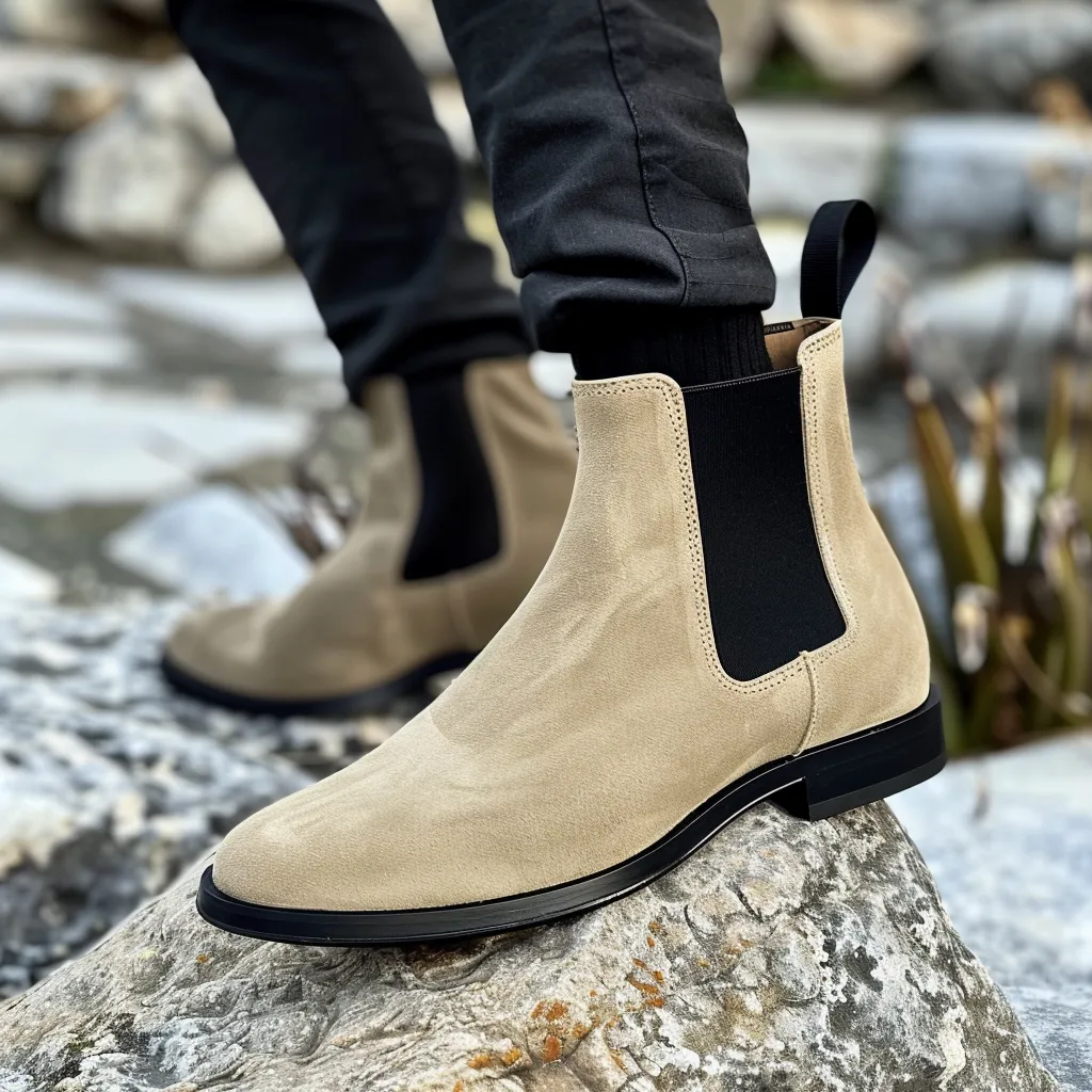 Beige Suede Carlo Chelsea Boot sold by Costoso Italiano product image thumbnail 2