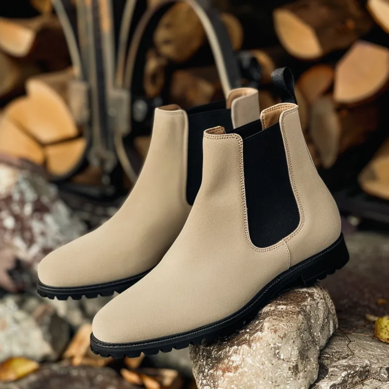 Beige Suede Carlo Chelsea Boot sold by Costoso Italiano