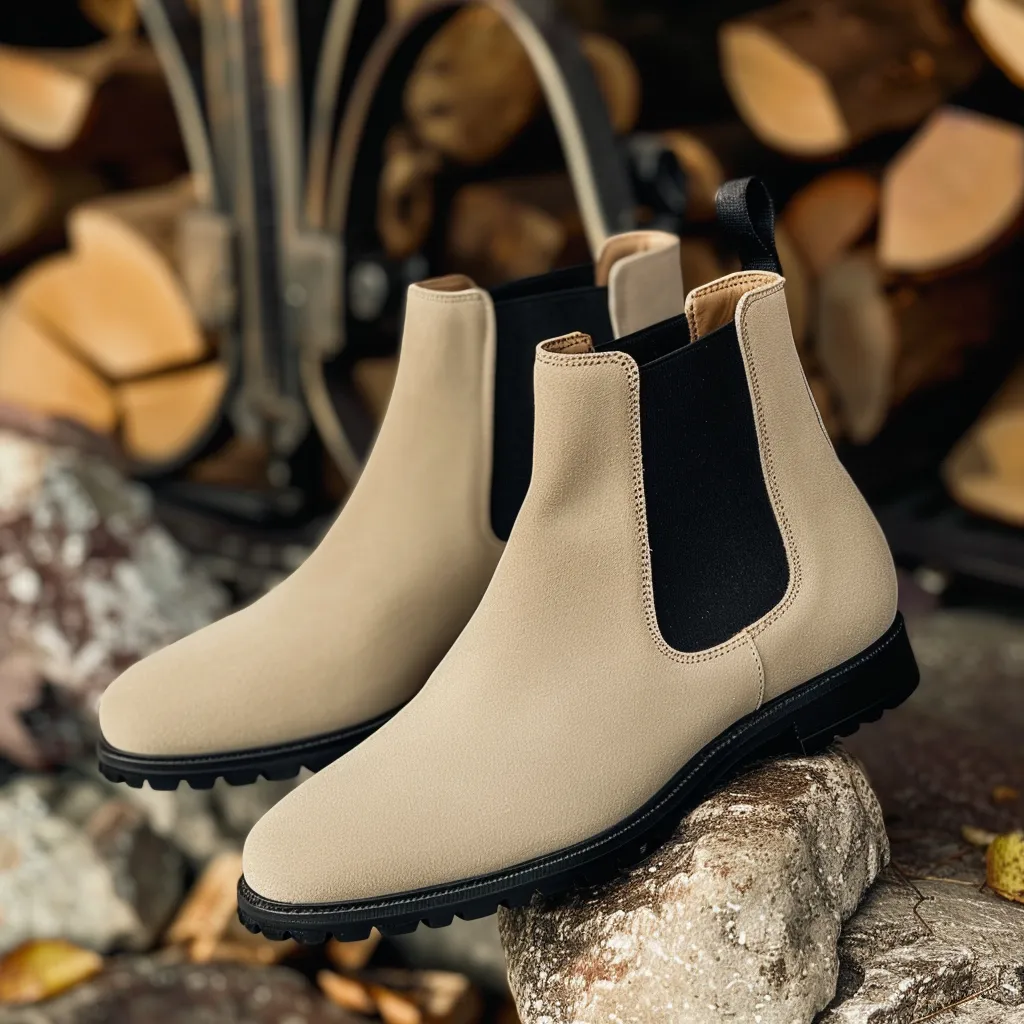 Beige Suede Carlo Chelsea Boot sold by Costoso Italiano