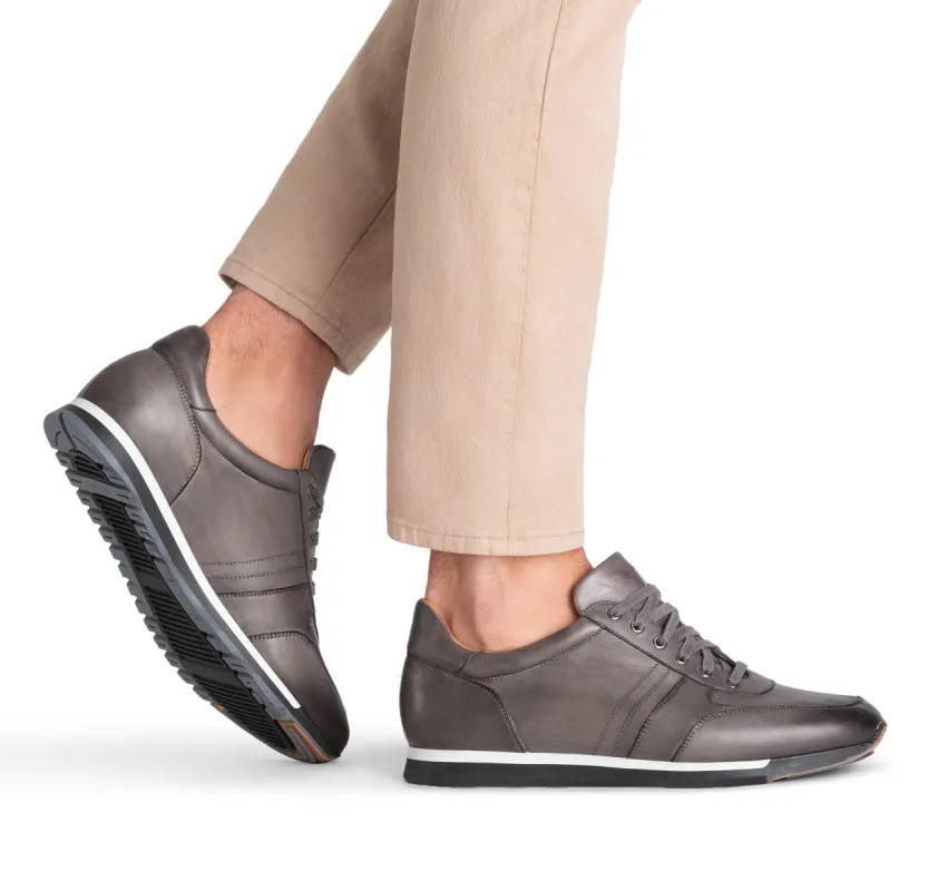 Grey Leather Tausor Lace Up Running Sneaker Shoes - AW24 sold by Costoso Italiano