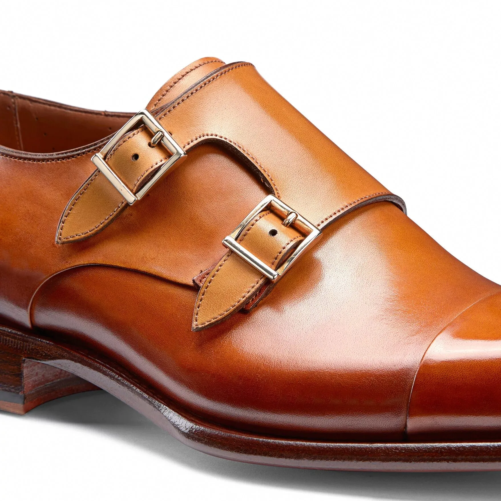 Tan Leather Castle Monk Straps - Formal Shoes sold by Costoso Italiano product image thumbnail 4