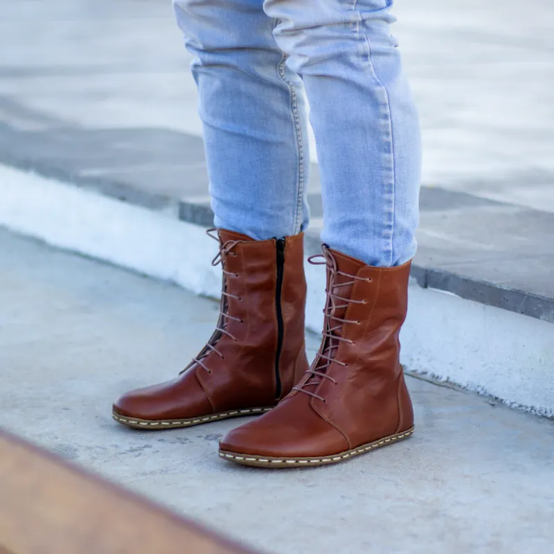 Tan Leather Drago Barefoot Boot sold by Costoso Italiano