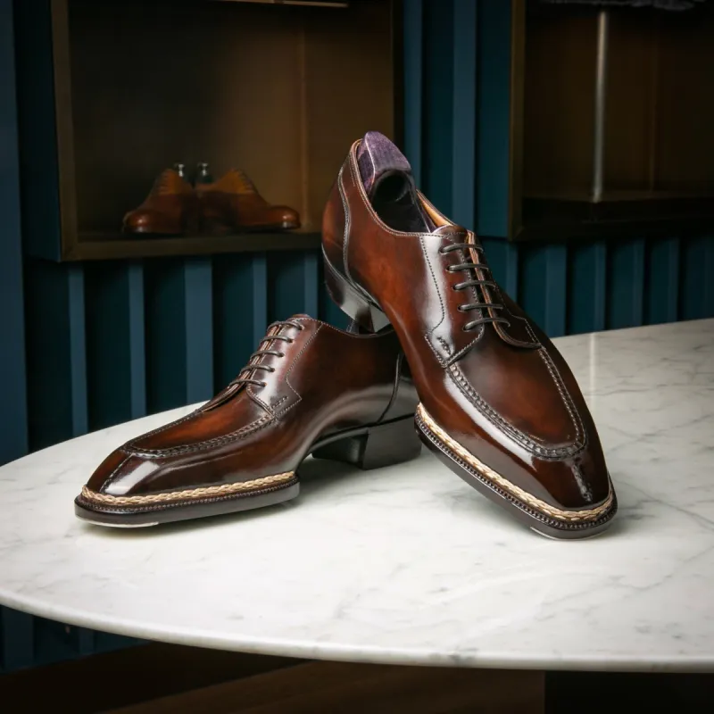 Deep Tan Leather Woodford Balmoral Toe Cap Oxfords sold by Costoso Italiano