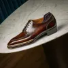 Deep Tan Leather Woodford Balmoral Toe Cap Oxfords sold by Costoso Italiano