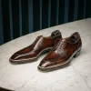 Deep Tan Leather Woodford Balmoral Toe Cap Oxfords sold by Costoso Italiano