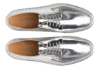 Silver Leather Spike Studded Gleno Derby Shoes sold by Costoso Italiano