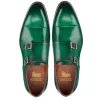 Height Increasing Green Leather Castle Monk Straps sold by Costoso Italiano