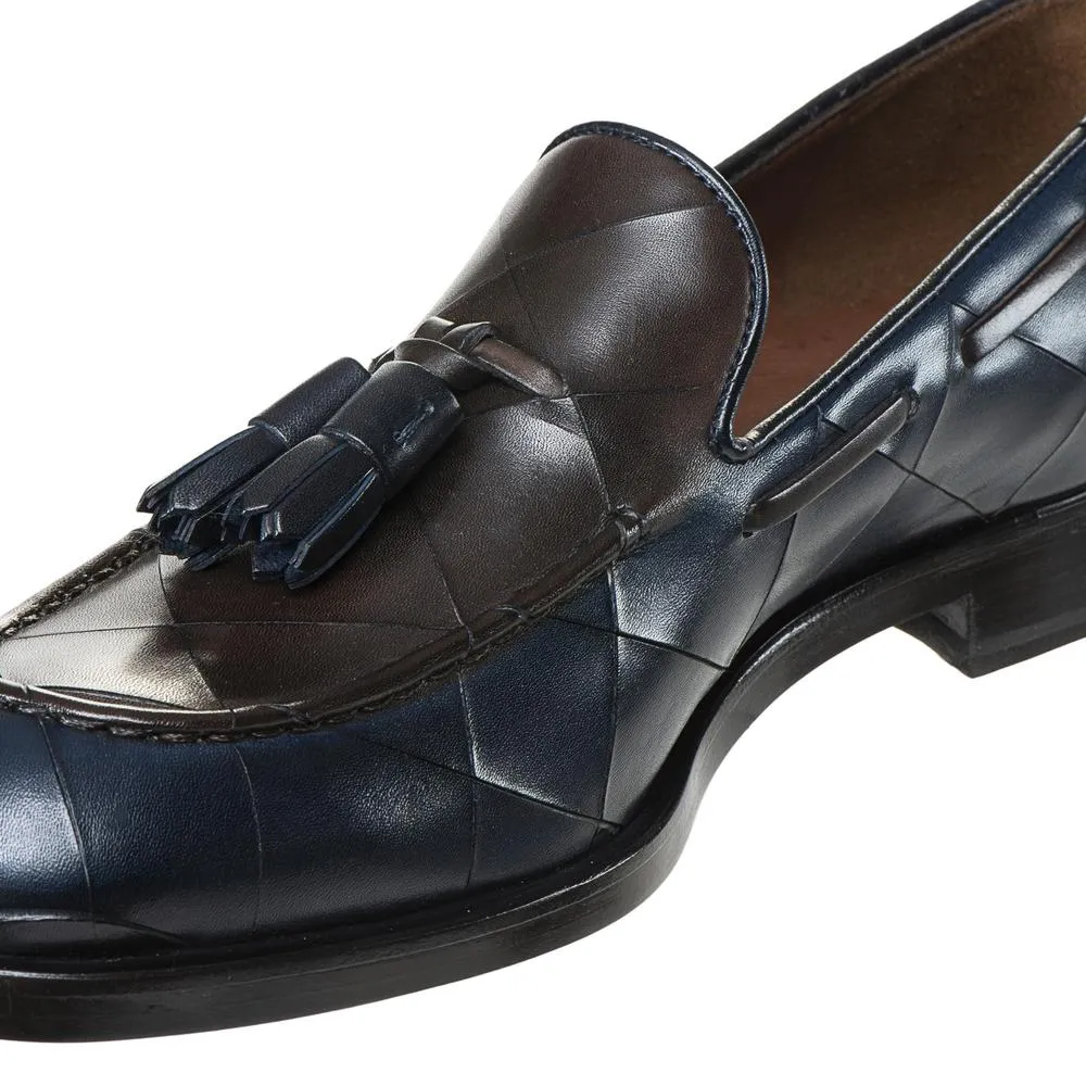 Flat Feet Shoes - Goodyear Welted Vouzela Navy Blue Quilted Leather Loafer With Violin Leather Sole with Arch Support sold by Costoso Italiano product image thumbnail 4