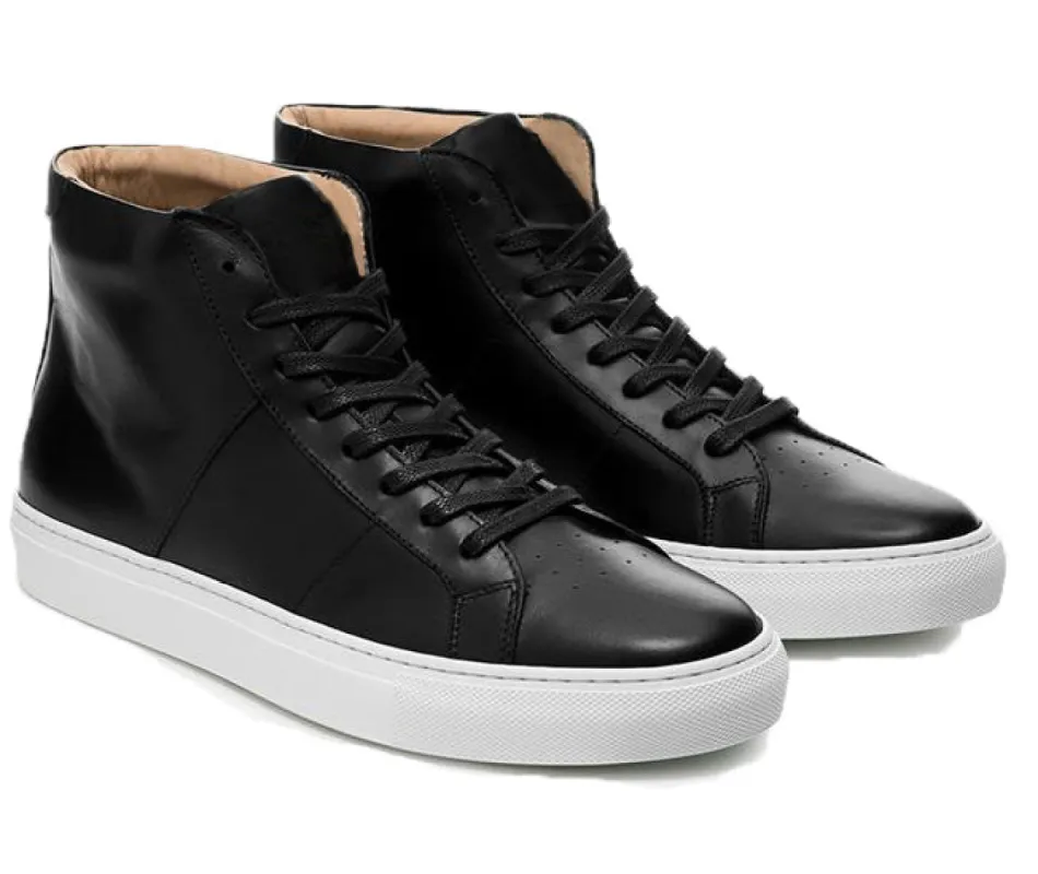 Height Increasing Black Leather Coleman Sneaker Boots sold by Costoso Italiano