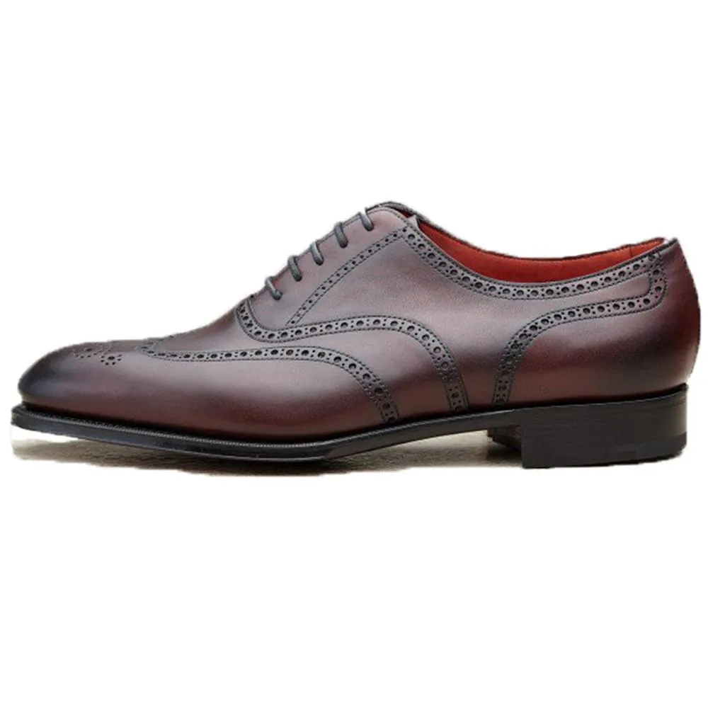 Flat Feet Shoes - Mahogany Brown Leather Gedling Brogue Oxfords with Arch Support sold by Costoso Italiano product image thumbnail 2