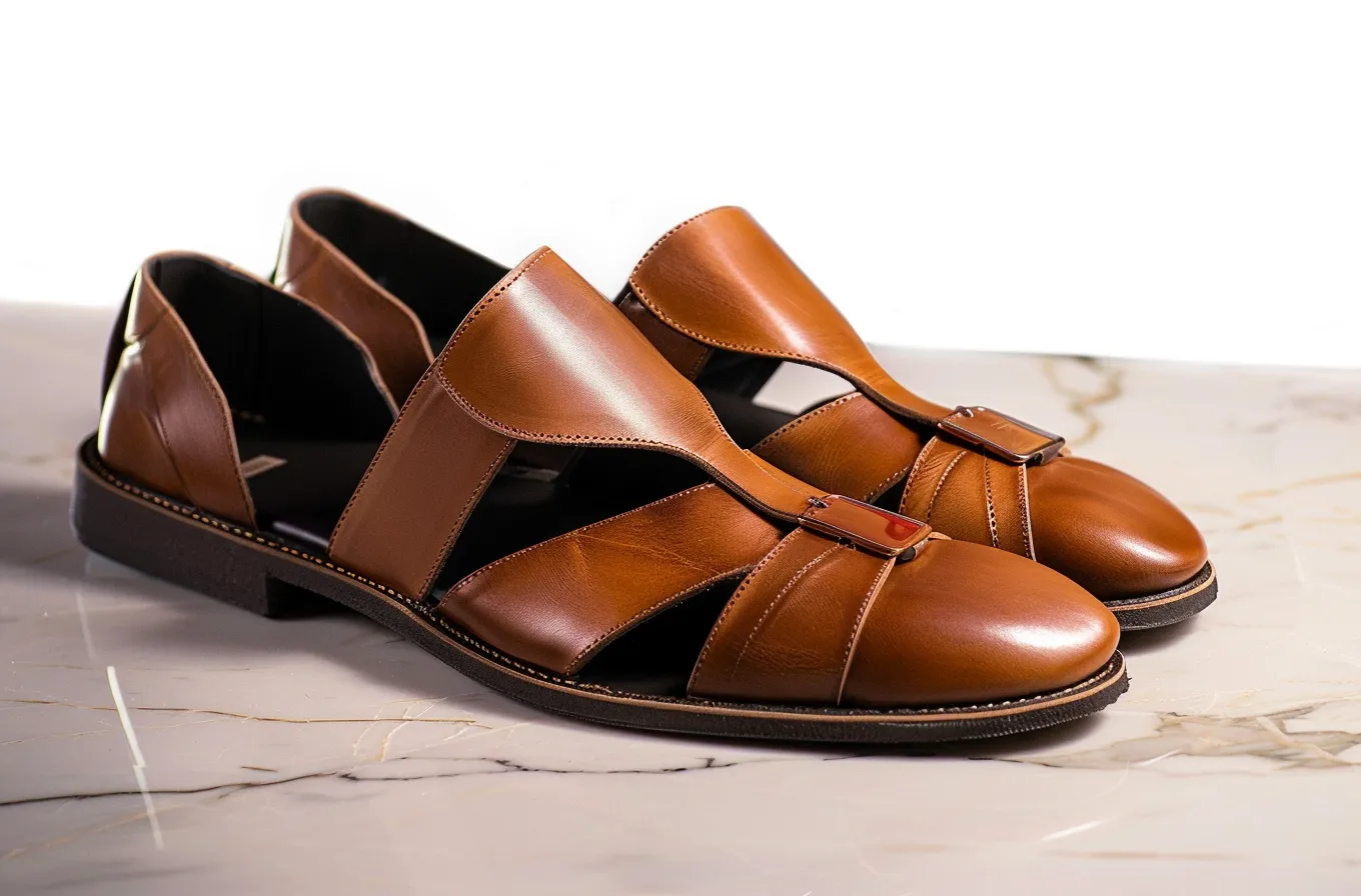Tan Leather Peshawari Loafers | Wedding Shoes for Groom | Shoes for Haldi Mehendi Sangeet sold by Costoso Italiano