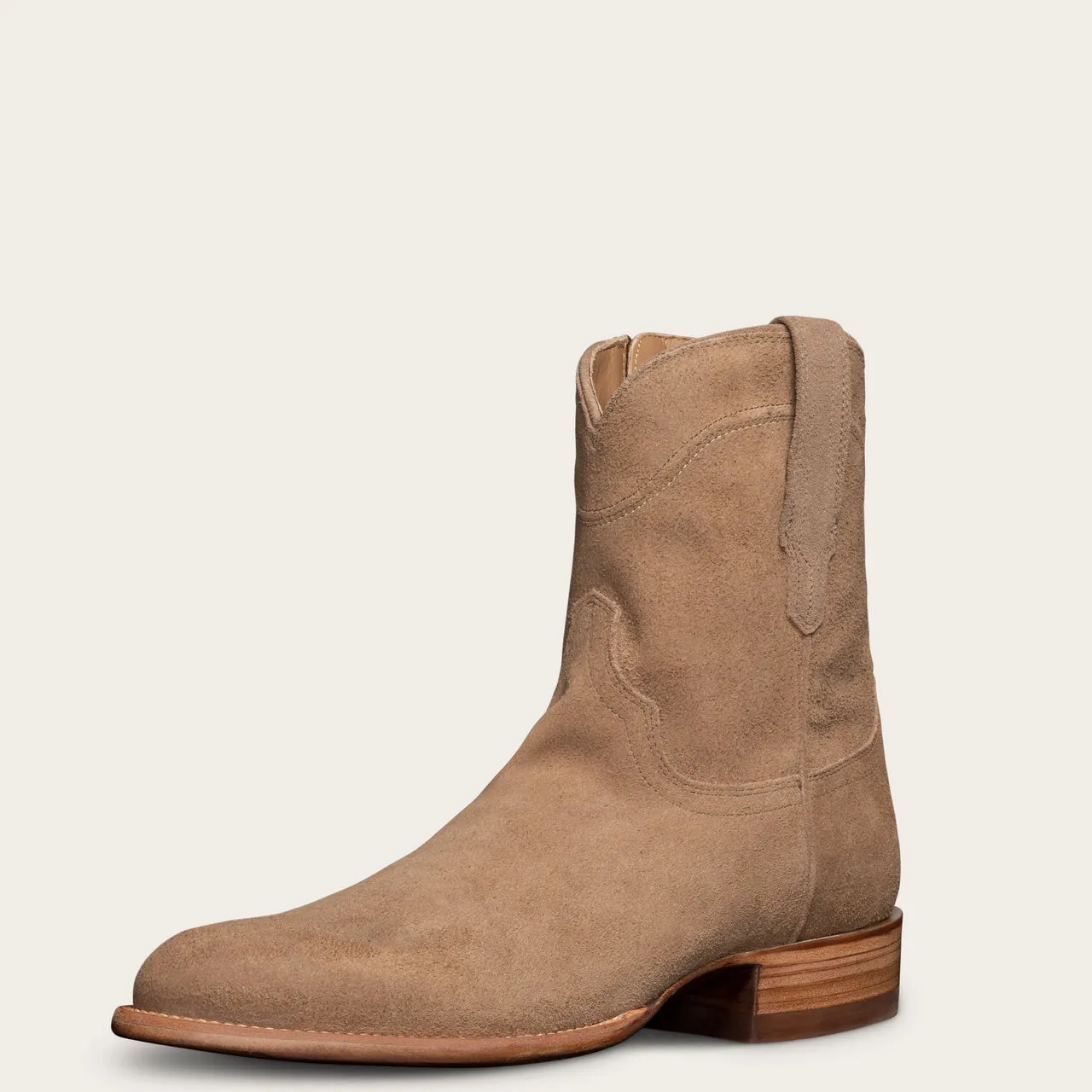 Height Increasing Beige Suede Bastrop Slip On Zipper Western Cowboy Boots - AW24 sold by Costoso Italiano product image thumbnail 3