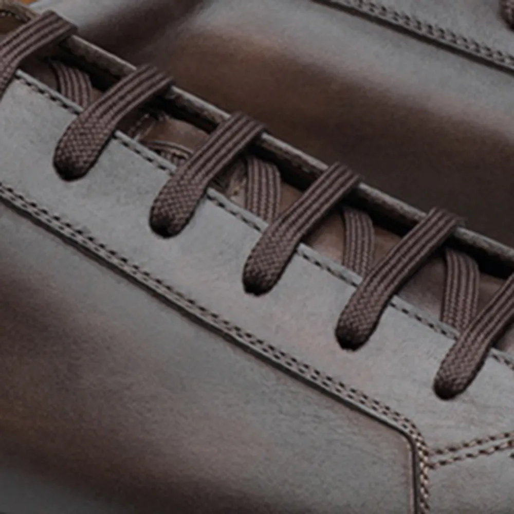 Brown Leather Cornella Lace Up Sneakers sold by Costoso Italiano product image thumbnail 3