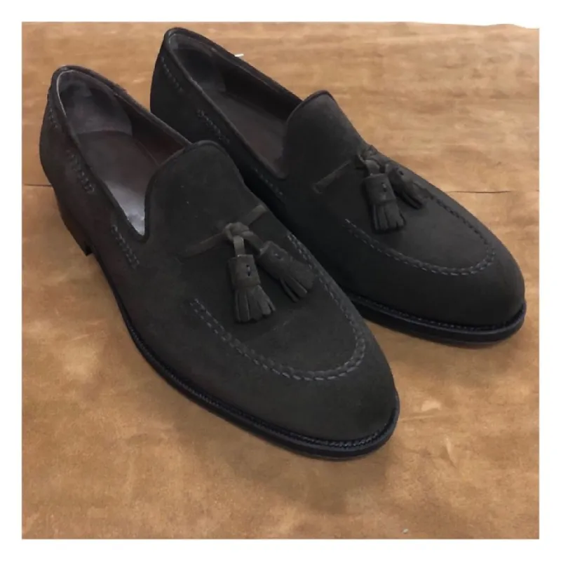 Black suede Leather Melilla Tassel Loafers sold by Costoso Italiano