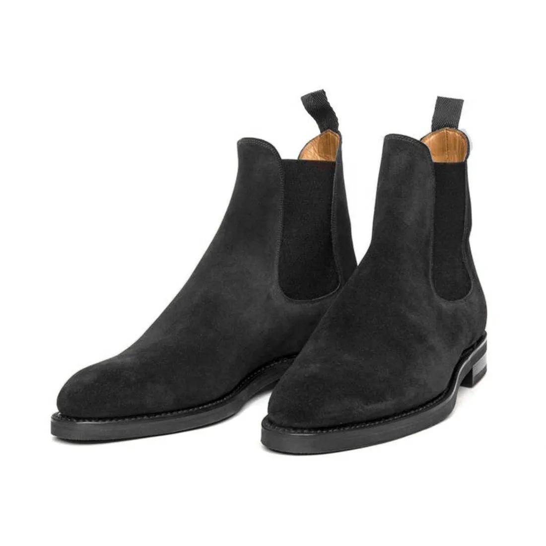 Height Increasing Black Suede Fenland Slip On Chelsea Boots sold by Costoso Italiano product image thumbnail 4