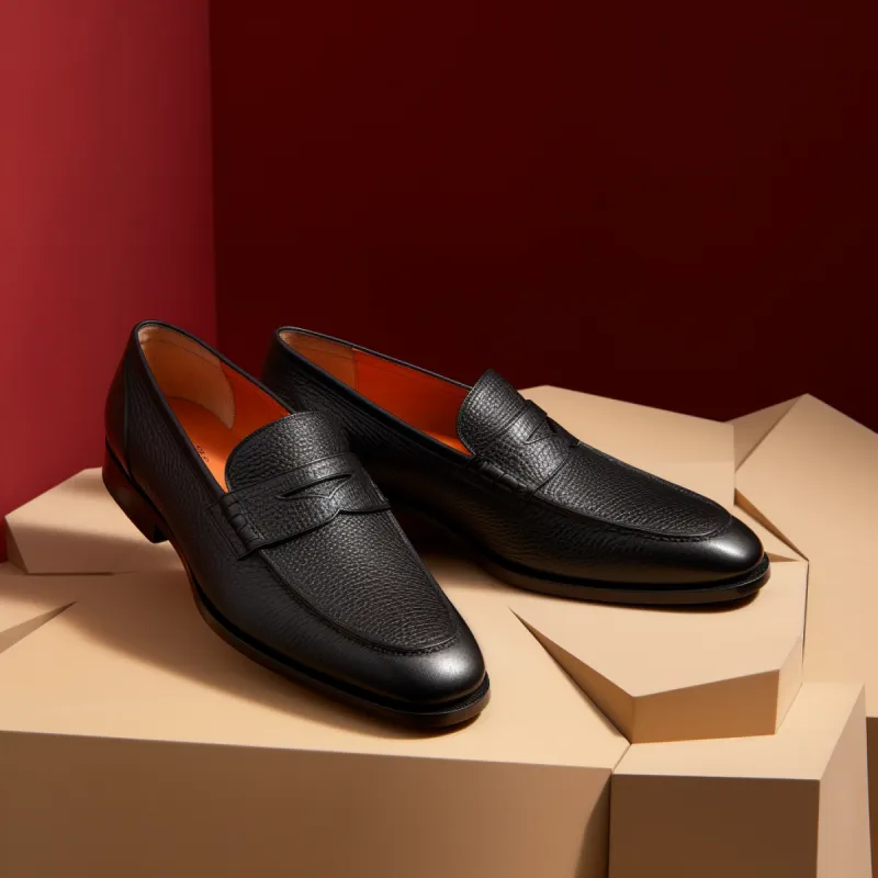Black Dorianed Penny Unlined Loafers - Work Edition - ITALIAN AW26 sold by Costoso Italiano
