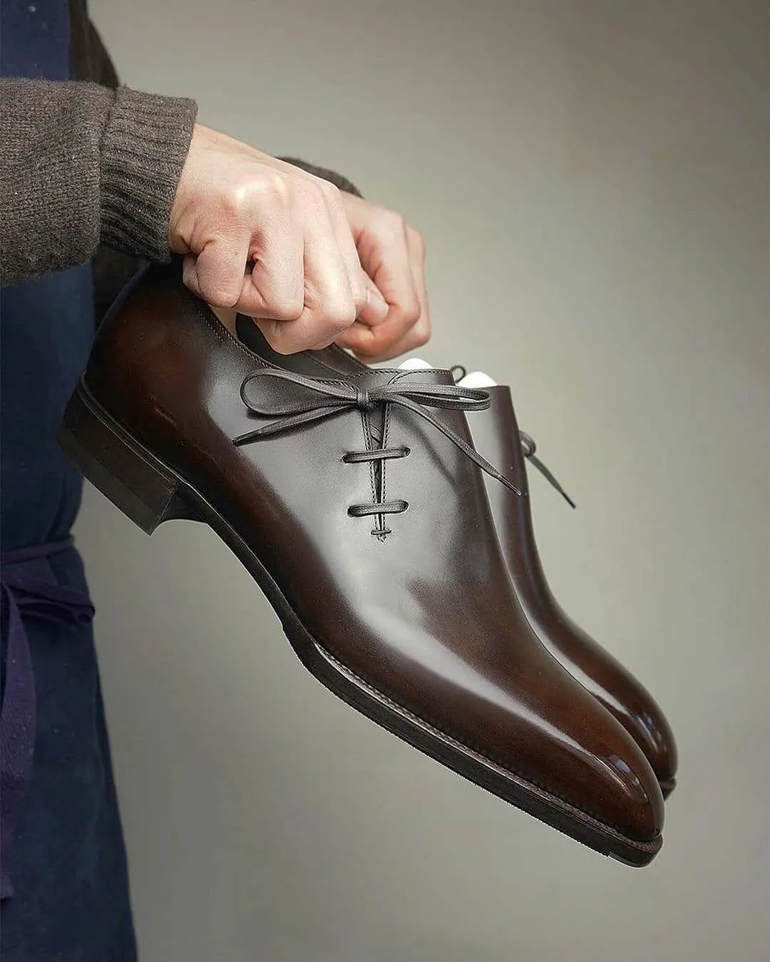 HEIGHT INCREASING BROWN LEATHER CAMRIA WHOLECUT OXFORDS SHOES sold by Costoso Italiano product image thumbnail 2