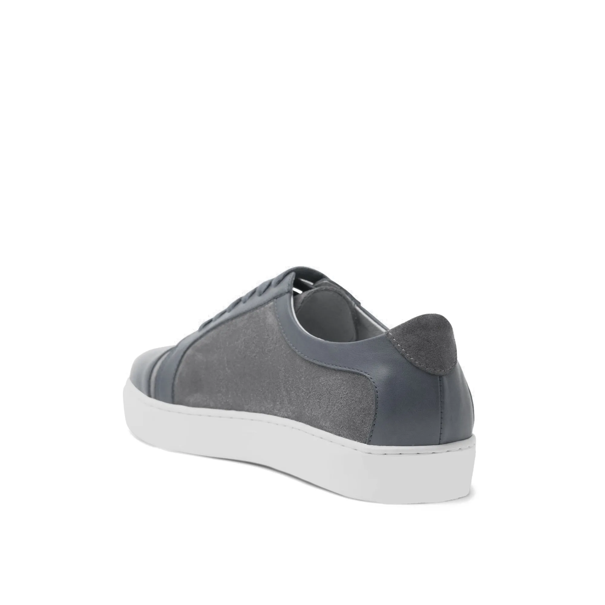 Height Increasing Grey Leather and Grey Suede Angus Lace Up Sneakers sold by Costoso Italiano product image thumbnail 3