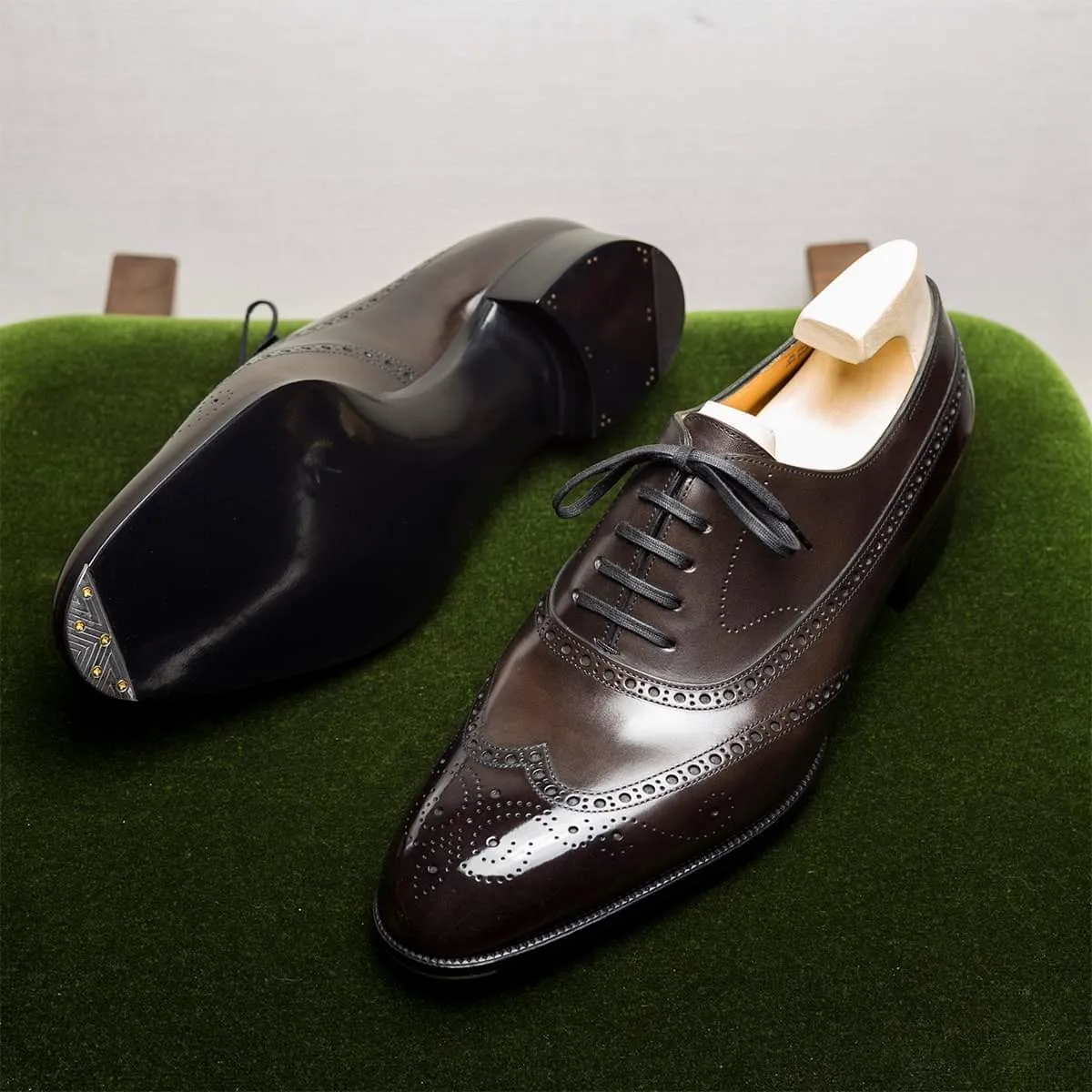 Brown Leather Cedria Brogue Wingtip Oxfords - Formal Shoes - SS23 sold by Costoso Italiano product image thumbnail 4