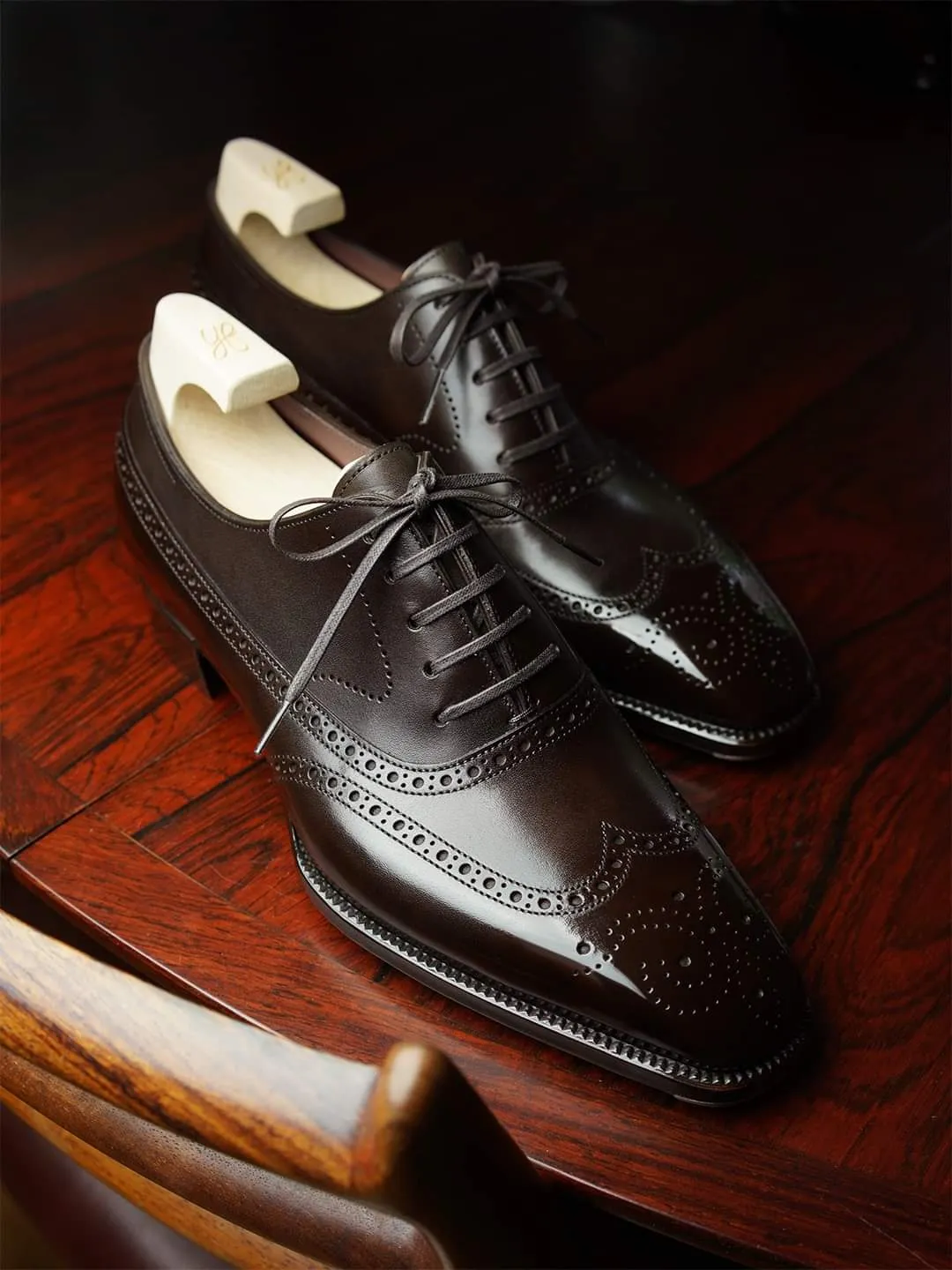 Brown Leather Cedria Brogue Wingtip Oxfords - Formal Shoes - SS23 sold by Costoso Italiano product image thumbnail 5