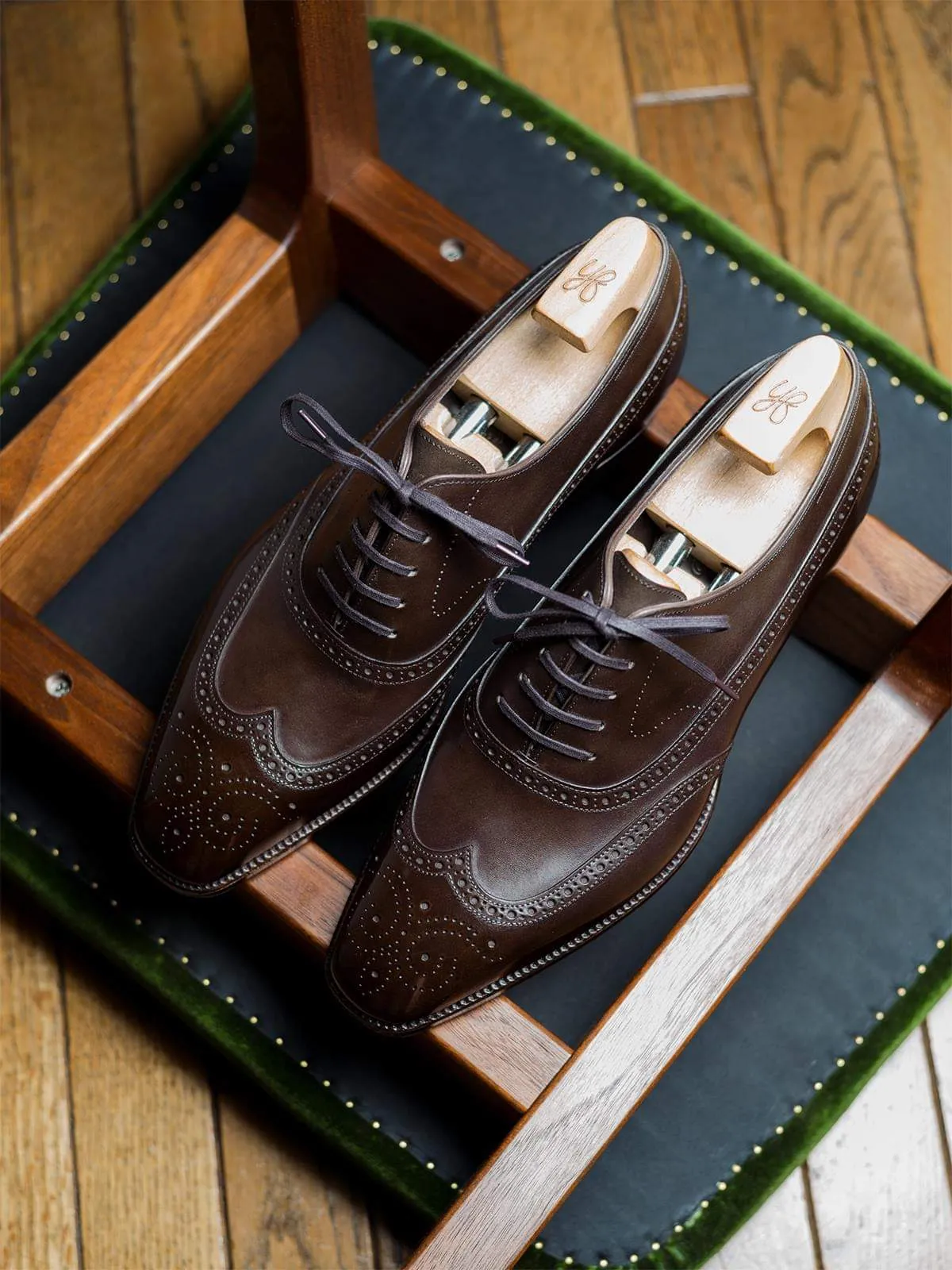 Brown Leather Cedria Brogue Wingtip Oxfords - Formal Shoes - SS23 sold by Costoso Italiano product image thumbnail 3