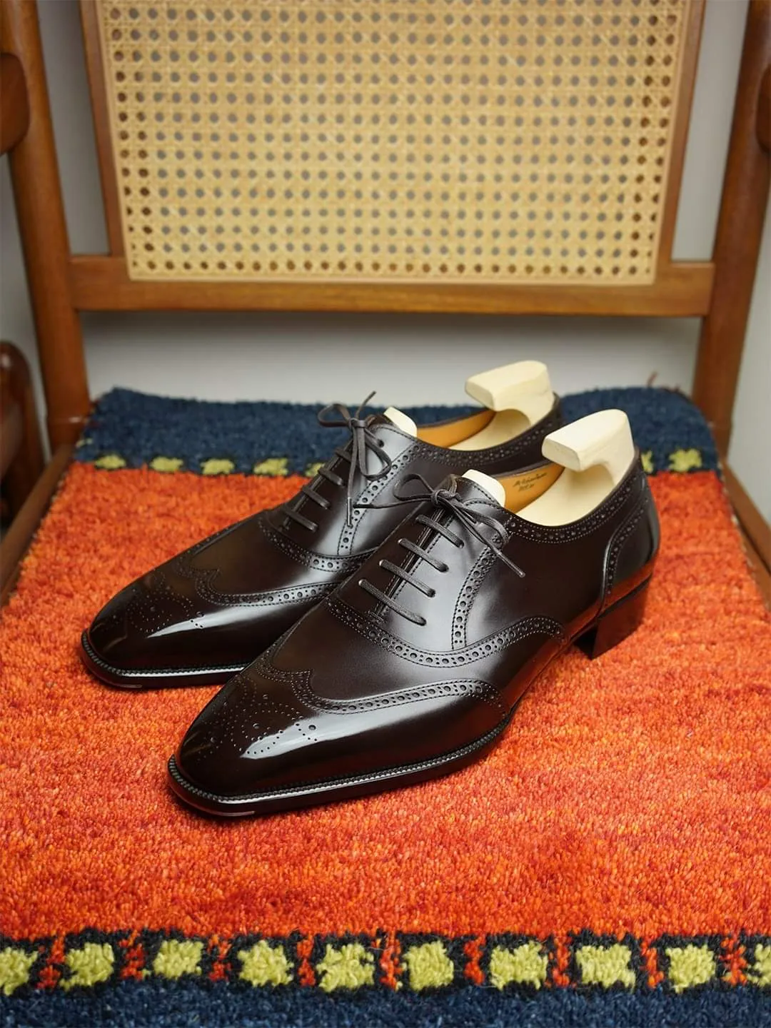 Brown Leather Cedria Brogue Wingtip Oxfords - Formal Shoes - SS23 sold by Costoso Italiano