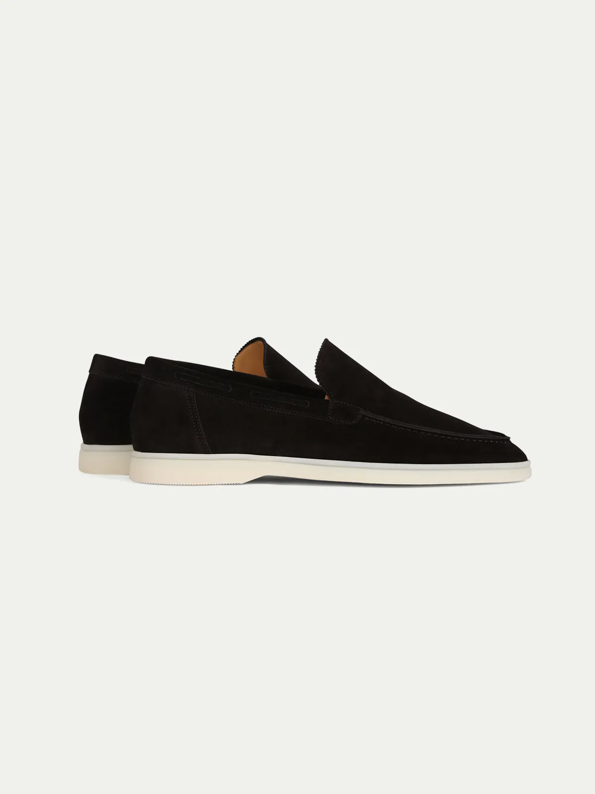 Height Increasing Black Suede Athena Yatch Loafers with White Soles - Summer 2024 Collection sold by Costoso Italiano product image thumbnail 4