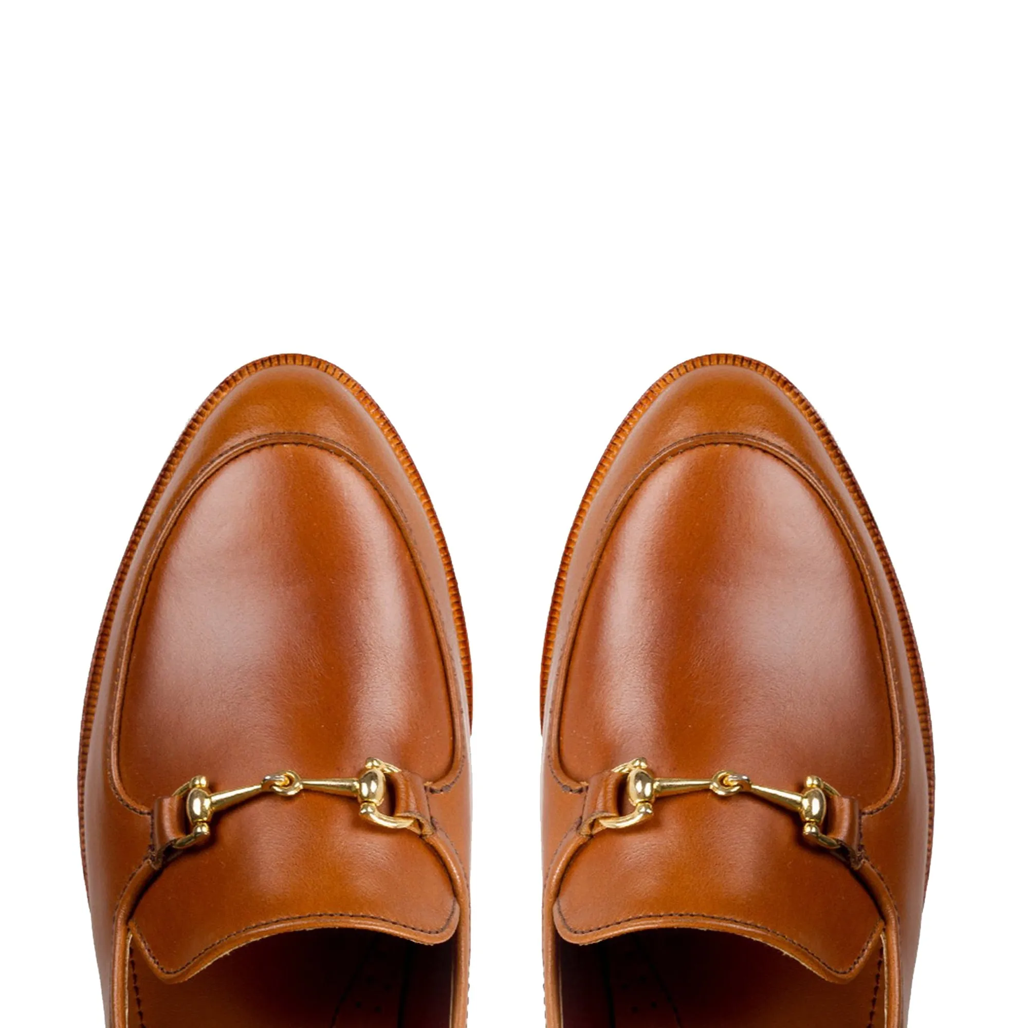 Height Increasing Tan Leather Penela Horsebit Collapsible Loafer Slippers sold by Costoso Italiano product image thumbnail 3