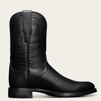 Black Leather Ironside Slip On Zipper Western Cowboy Boots - AW24 sold by Costoso Italiano product image thumbnail 2