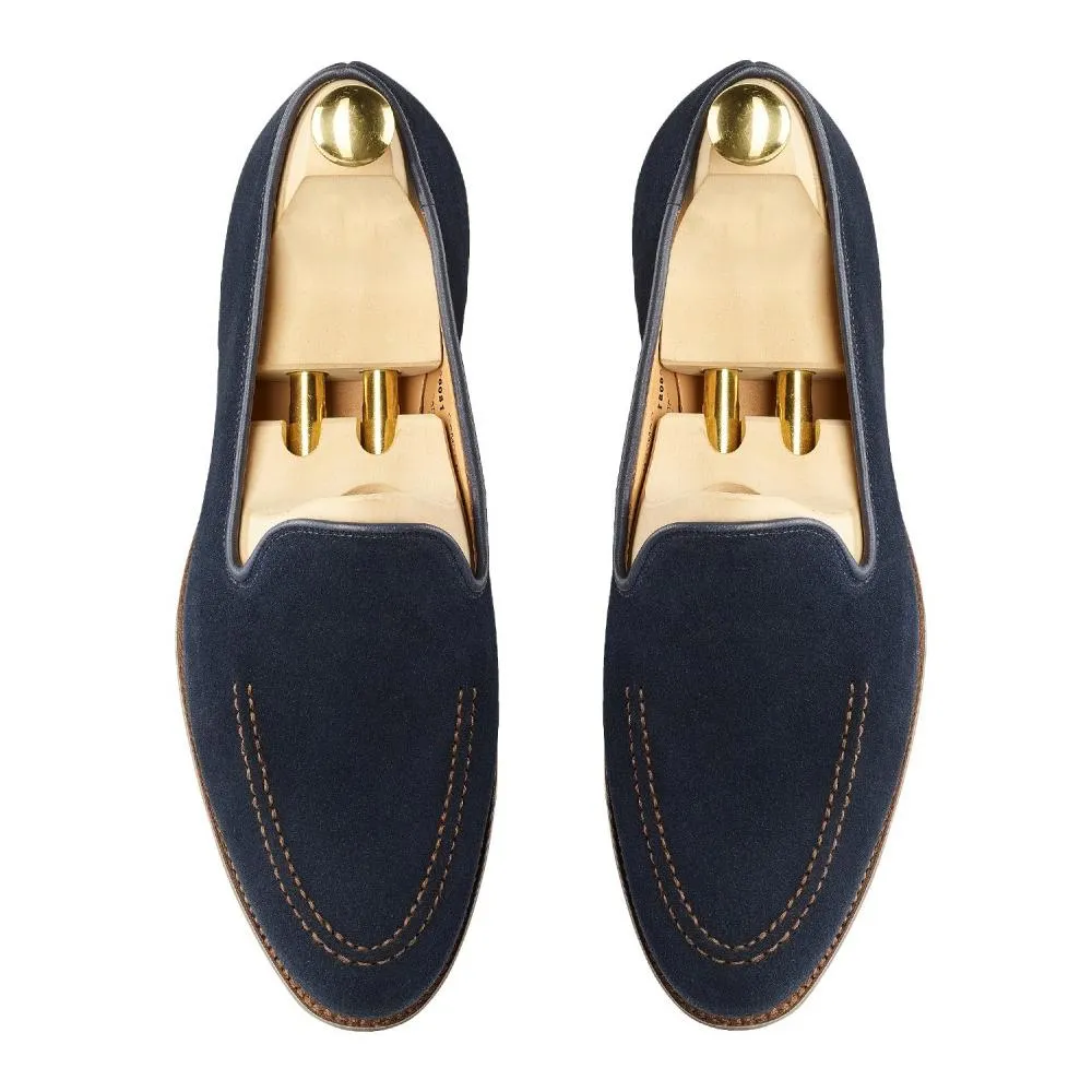 Flat Feet Shoes - Navy Blue Suede Rotenburg Loafers with Arch Support sold by Costoso Italiano product image thumbnail 3