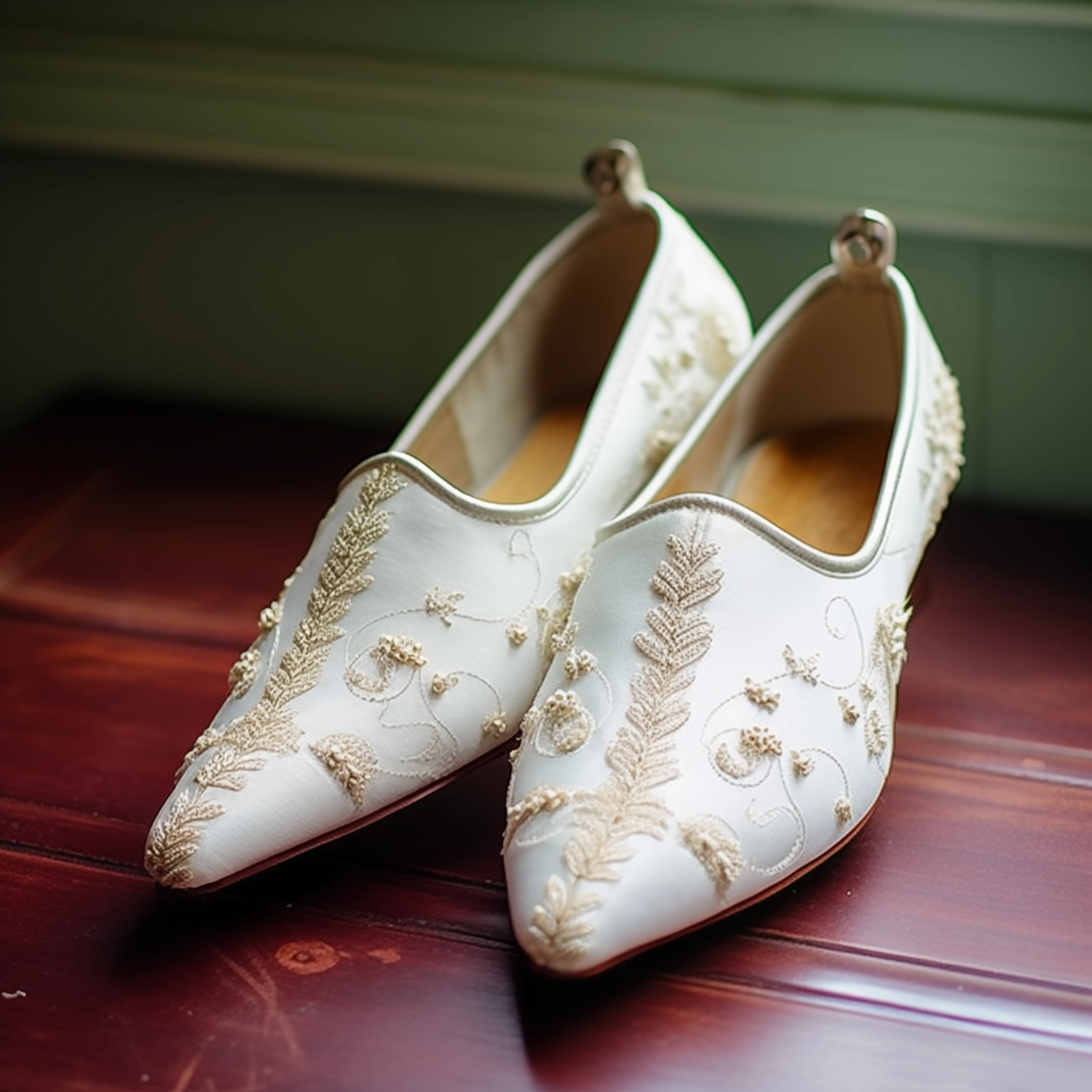 White Velvet Hand Work Zardozi Peshawari Loafers | Wedding Shoes for Groom | Shoes for Haldi Mehendi Sangeet sold by Costoso Italiano