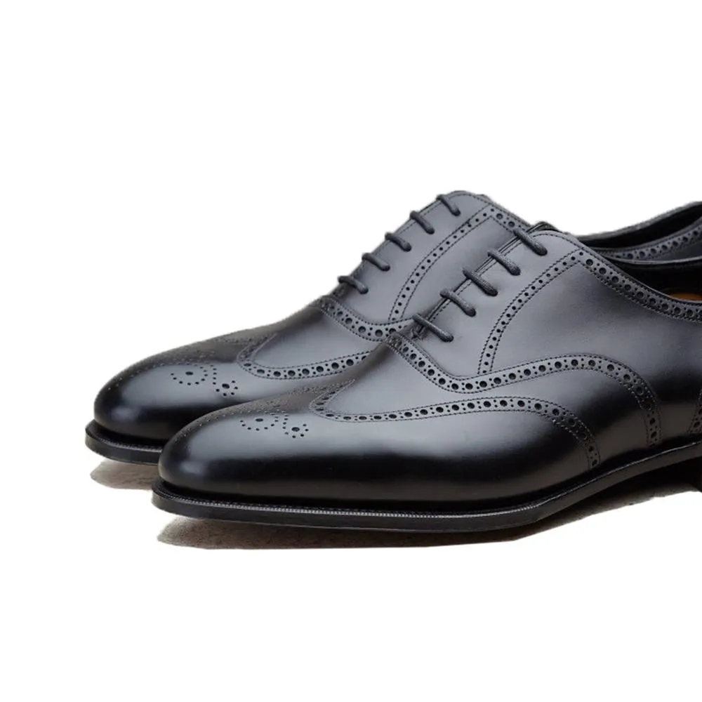 Flat Feet Shoes - Black Leather Gedling Brogue Oxfords with Arch Support sold by Costoso Italiano product image thumbnail 3