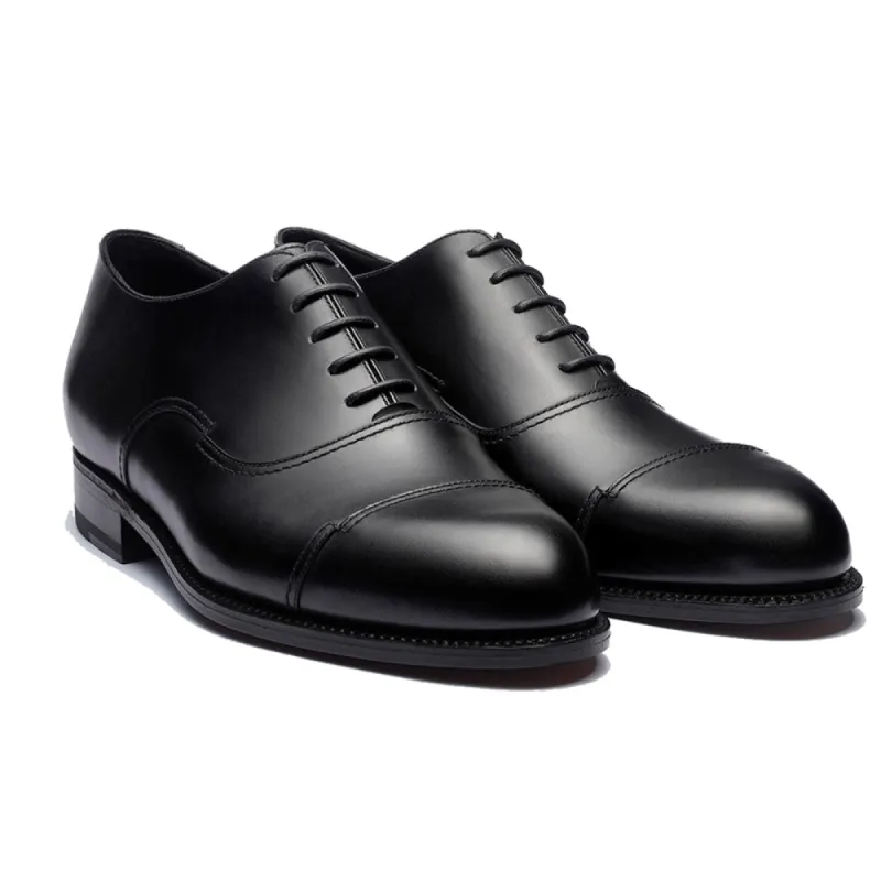 Height Increasing Black Leather Broxtowe Balmoral Oxfords sold by Costoso Italiano
