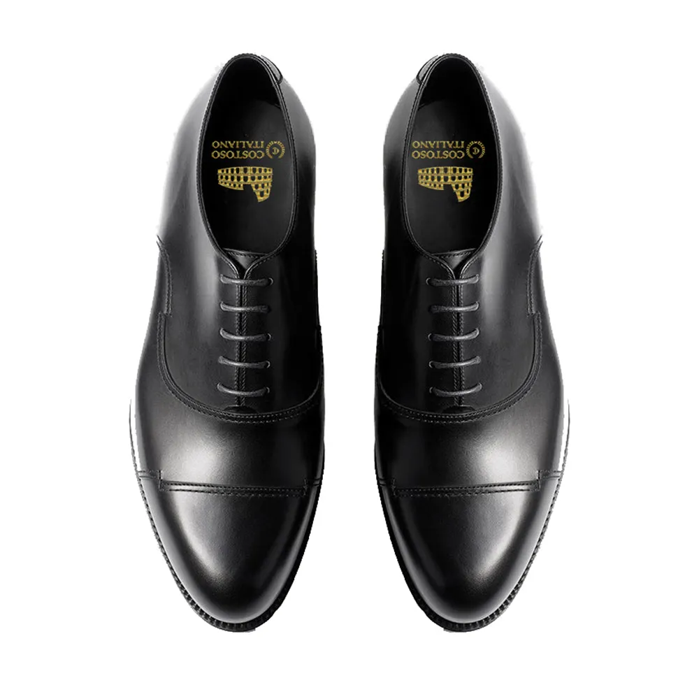 Height Increasing Black Leather Broxtowe Balmoral Oxfords sold by Costoso Italiano product image thumbnail 3