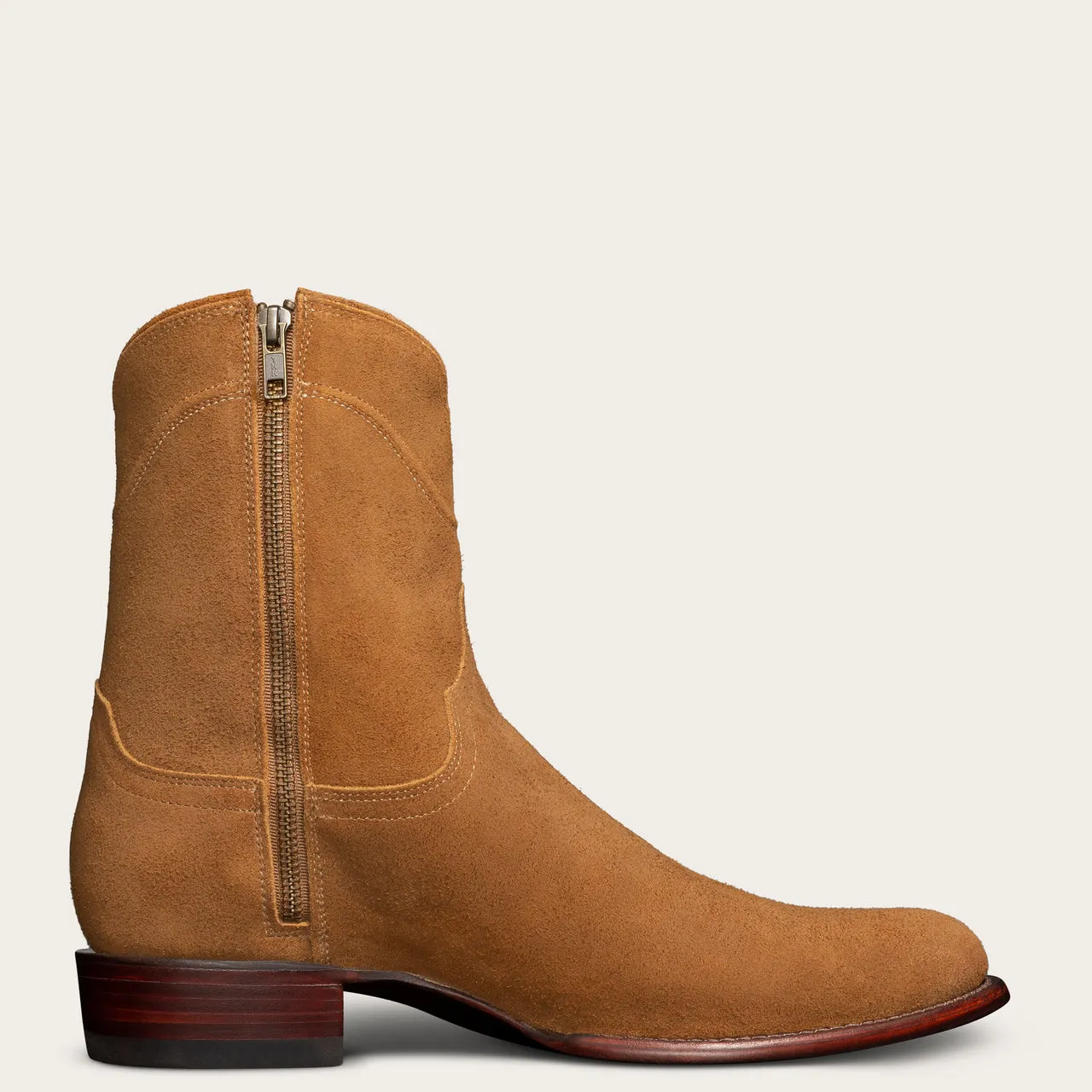 Luxury Edition - Artisian Made Height Increasing Tan Italian Suede Bastrop Slip On Zipper Western Cowboy Boots - AW24 sold by Costoso Italiano product image thumbnail 2