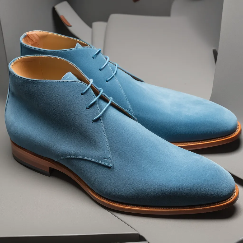 Blue Suede Leather Gabrovo Chukka Lace Up Boots sold by Costoso Italiano