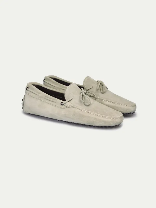 Light Grey Suede Ophelia Driving Loafers - AW24 sold by Costoso Italiano