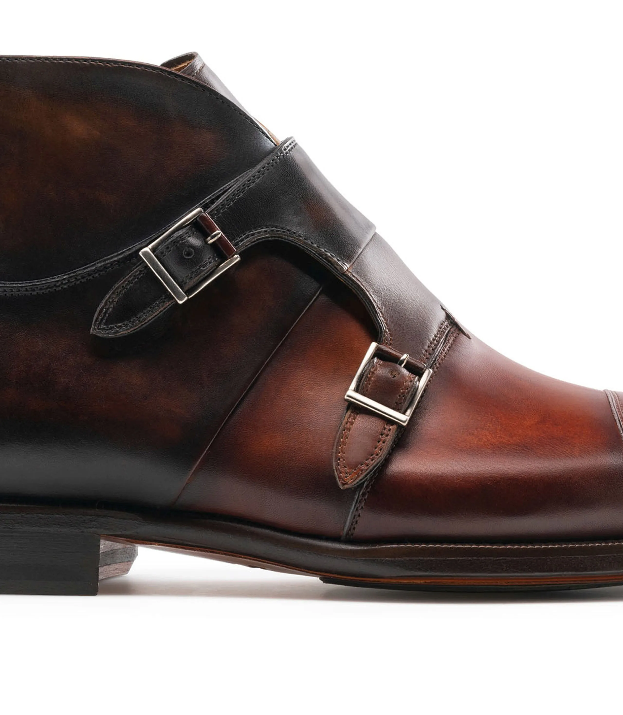 Height Increasing Brown Leather Ortigas Monk Strap Boots sold by Costoso Italiano product image thumbnail 3